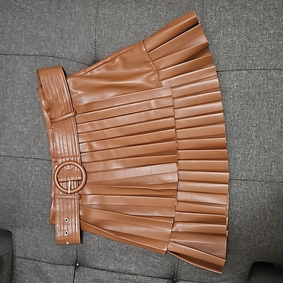 Zara faux leather pleated skirt - Picture 6 of 8